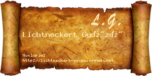 Lichtneckert Győző névjegykártya